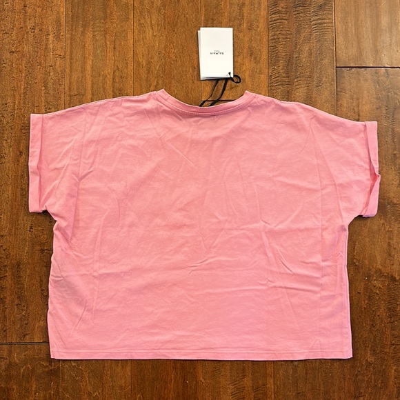 Balmain Logo Pink Boxy Short Sleeve Graphic Tee Sz Medium - Picture 5 of 16